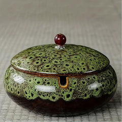 Chinese Style Ceramic Ashtray with Lid
