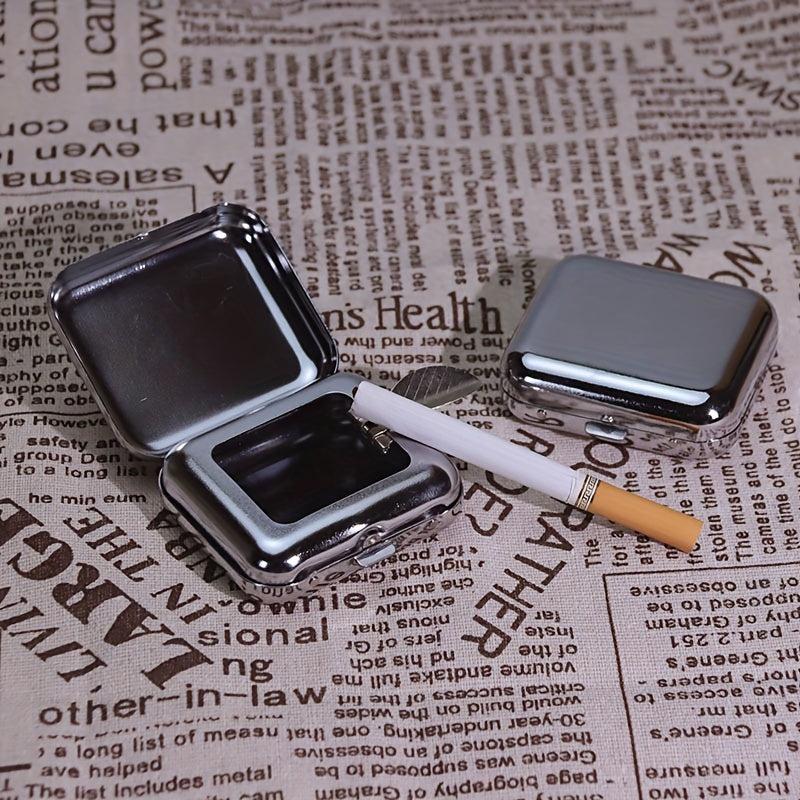 Metal Square Ashtray Automatic Flap Household Decorative Ashtray