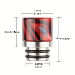 7pcs Metal Drip Tip 510 Resin Stainless Steel Nozzle Metal Rainbow Drip Tip