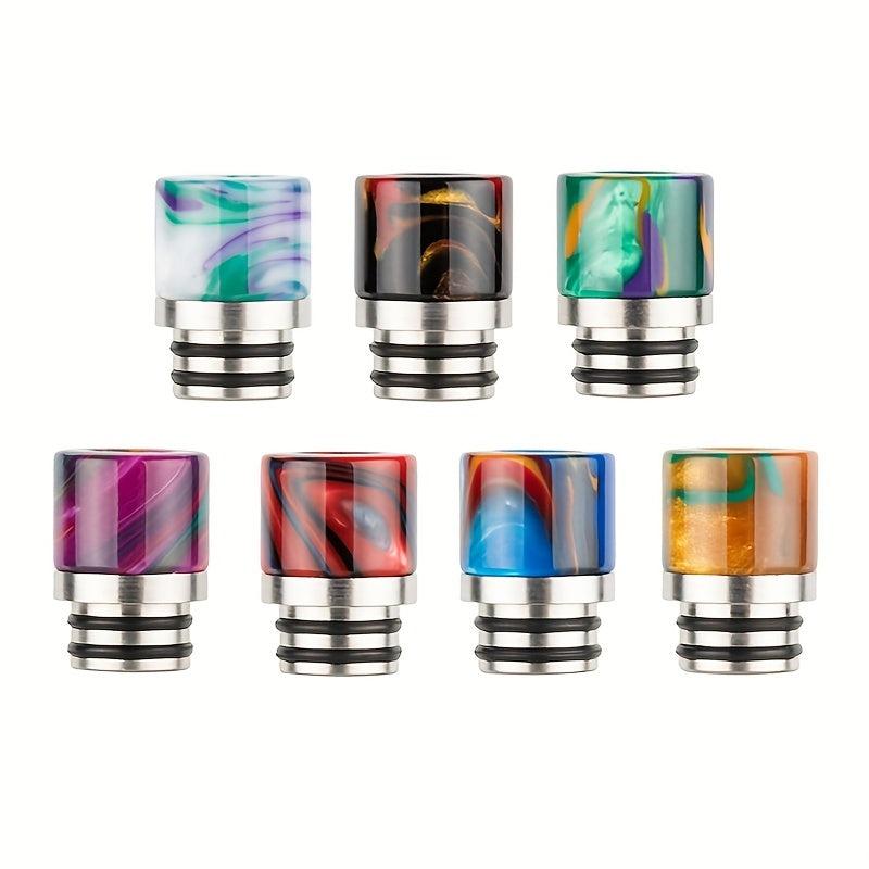 7pcs Metal Drip Tip 510 Resin Stainless Steel Nozzle Metal Rainbow Drip Tip