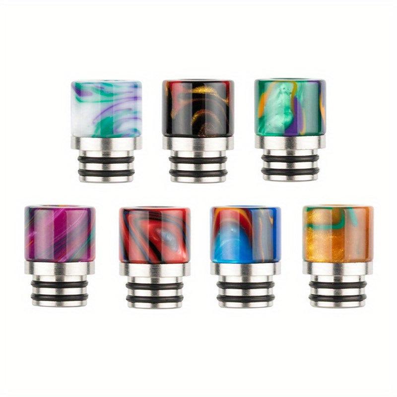 7pcs Metal Drip Tip 510 Resin Stainless Steel Nozzle Metal Rainbow Drip Tip