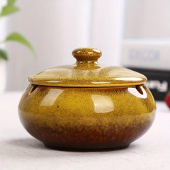 Ceramic Ashtray With Lid for Home Hotel Bar Office