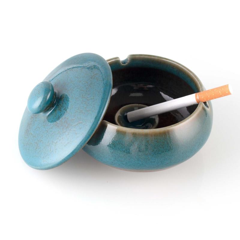 Ceramic Ashtray With Lid for Home Hotel Bar Office