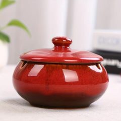 Ceramic Ashtray With Lid for Home Hotel Bar Office