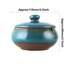 Ceramic Ashtray With Lid for Home Hotel Bar Office