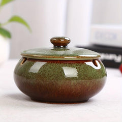 Ceramic Ashtray With Lid for Home Hotel Bar Office