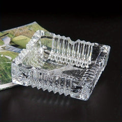 Glass Ashtray Transparent Household Ashtray for Men Women Smoking Accessories