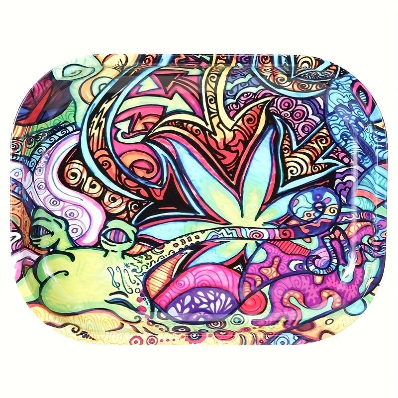 Creative Pattern Metal Rolling Tray Wake Up Plate