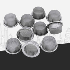 10pcs 16mm Stainless Steel Smoking Tube Filter Screen with Crystal Cap