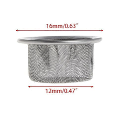 10pcs 16mm Stainless Steel Smoking Tube Filter Screen with Crystal Cap