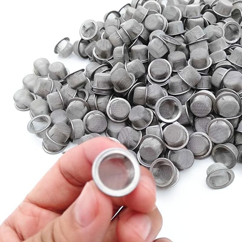 10pcs 16mm Stainless Steel Smoking Tube Filter Screen with Crystal Cap