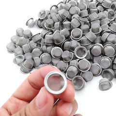 10pcs 16mm Stainless Steel Smoking Tube Filter Screen with Crystal Cap