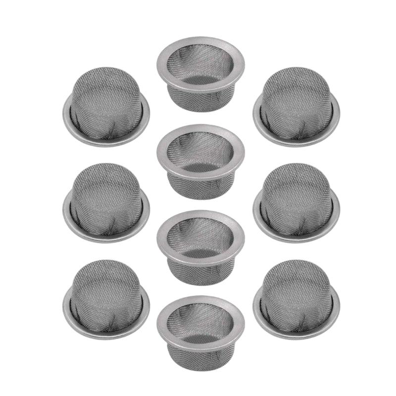 10pcs 16mm Stainless Steel Smoking Tube Filter Screen with Crystal Cap