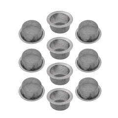 10pcs 16mm Stainless Steel Smoking Tube Filter Screen with Crystal Cap