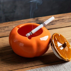 Persimmon Ceramic Ashtray With Lid Home Decor Ashtray for Men