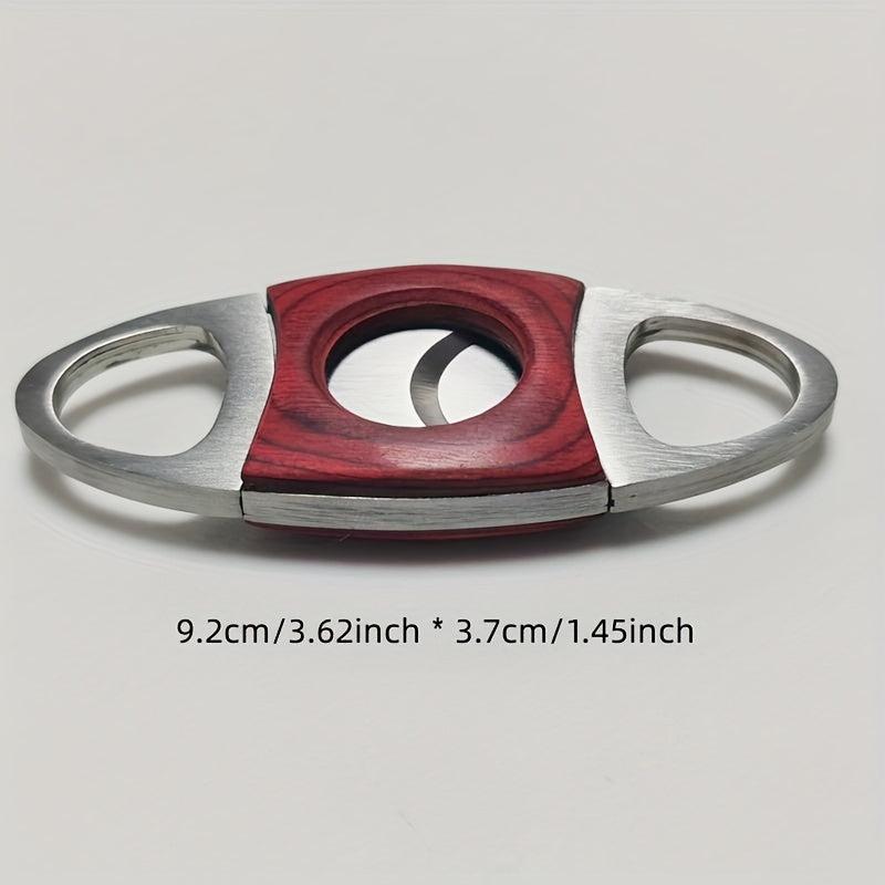 Wood Shell Stainless Steel Cigar Cutter for Smoking