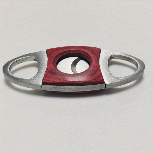 Wood Shell Stainless Steel Cigar Cutter for Smoking