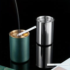 1pc Stainless Steel Car Ashtray Funnel Anti-flying Ashtray Home Decor