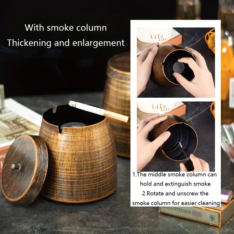 Large Windproof Ashtray with Lid for Home Hotel Bar Office