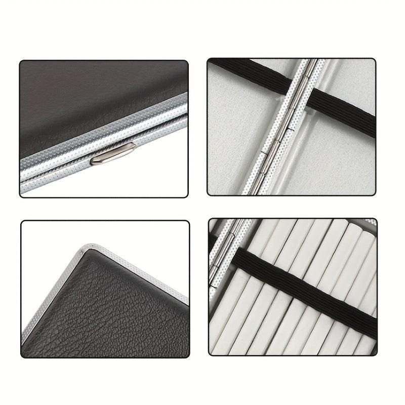 1pc 100mm Cigarette Storage Box with Leather Band & Clip