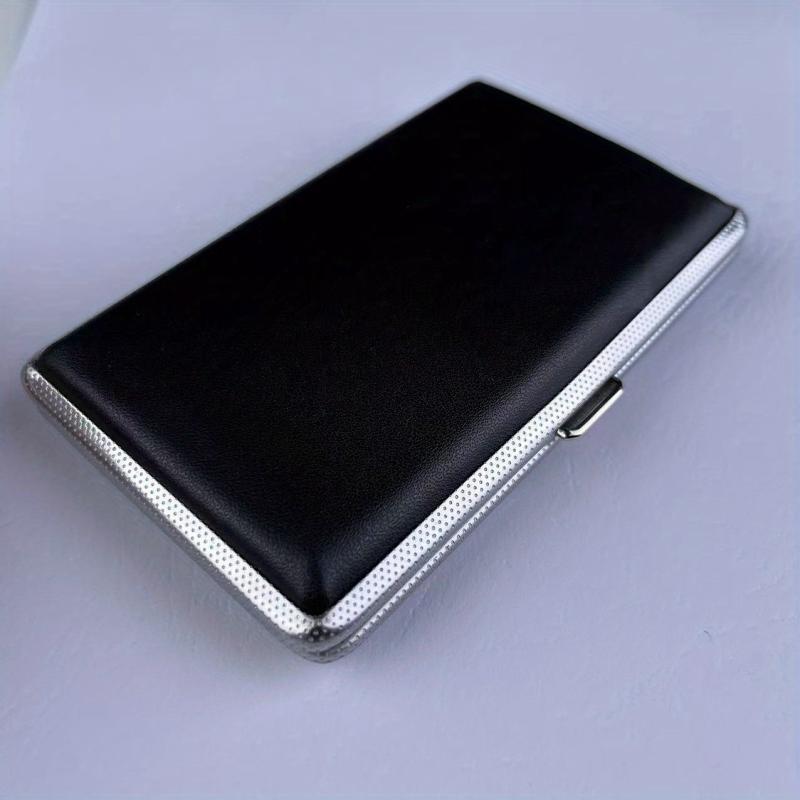 1pc 100mm Cigarette Storage Box with Leather Band & Clip