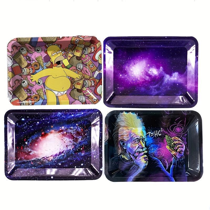 Creative Pattern Metal Rolling Tray - Washable Fruit Plate