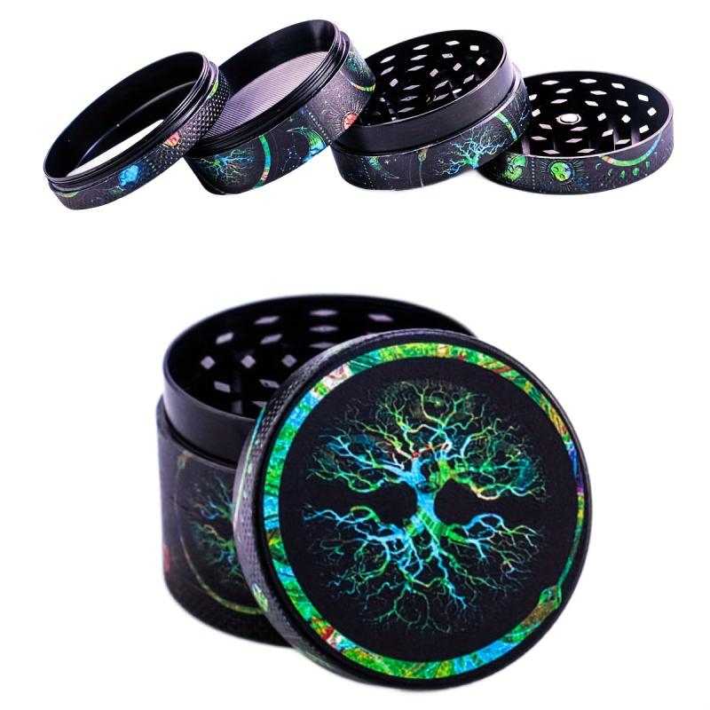 50MM Tree Pattern Grinder Metal Spice Herb Tobacco Crusher Kitchen Supplies