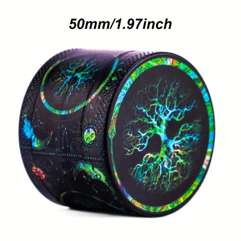 50MM Tree Pattern Grinder Metal Spice Herb Tobacco Crusher Kitchen Supplies