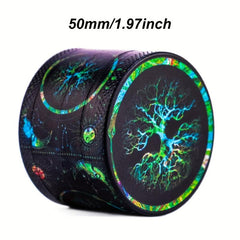 50MM Tree Pattern Grinder Metal Spice Herb Tobacco Crusher Kitchen Supplies