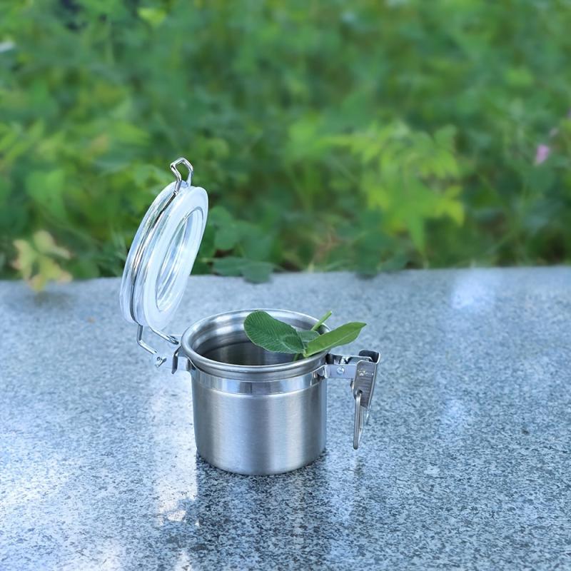 1pc Stainless Steel Vacuum Sealed Storage Cans Moisture-proof Smoker Container