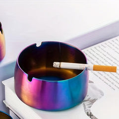 Stainless Steel Windproof Ashtray for Home Hotel Cafe KTV