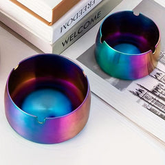 Stainless Steel Windproof Ashtray for Home Hotel Cafe KTV