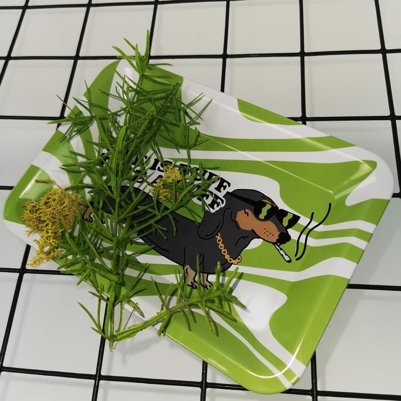 2pcs Metal Rolling Tray Wake Up Tray Home Decor
