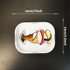 2pcs Metal Rolling Tray Wake Up Tray Home Decor