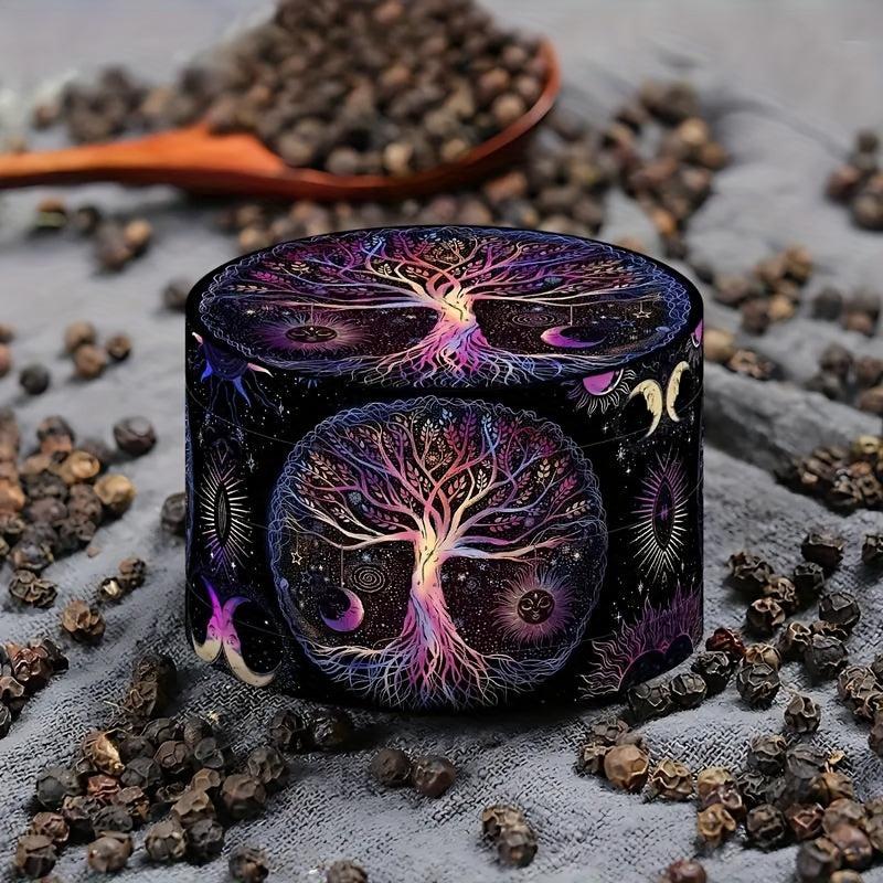 Creative Pattern 4 Layer Metal Grinder Spice Crusher Kitchen Supplies