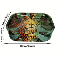 Creative Pattern Storage Box Rolling Tray Metal Rolling Tray