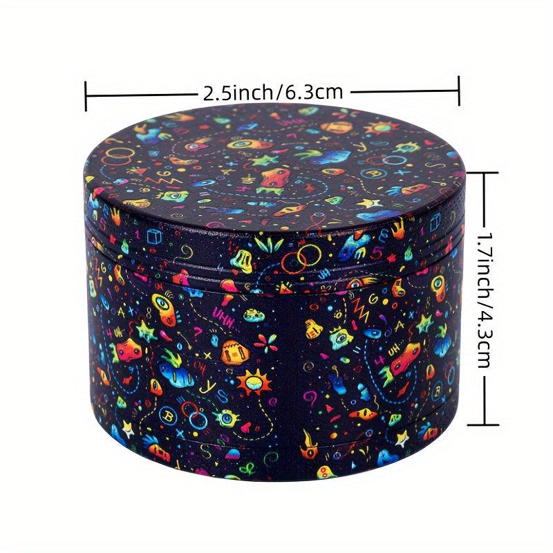 1pc Creative Pattern Grinder Metal Spice Herb Crusher Kitchen Supplies