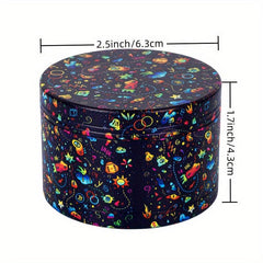 1pc Creative Pattern Grinder Metal Spice Herb Crusher Kitchen Supplies