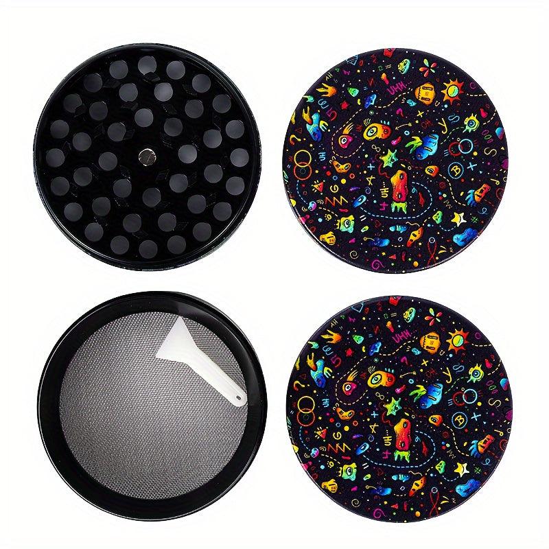 1pc Creative Pattern Grinder Metal Spice Herb Crusher Kitchen Supplies