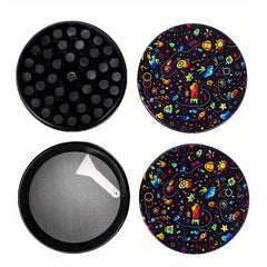 1pc Creative Pattern Grinder Metal Spice Herb Crusher Kitchen Supplies