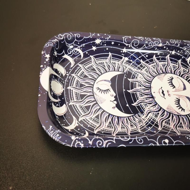Creative Pattern Metal Rolling Tray Wake Up Tray Fruit Plate Home Decor