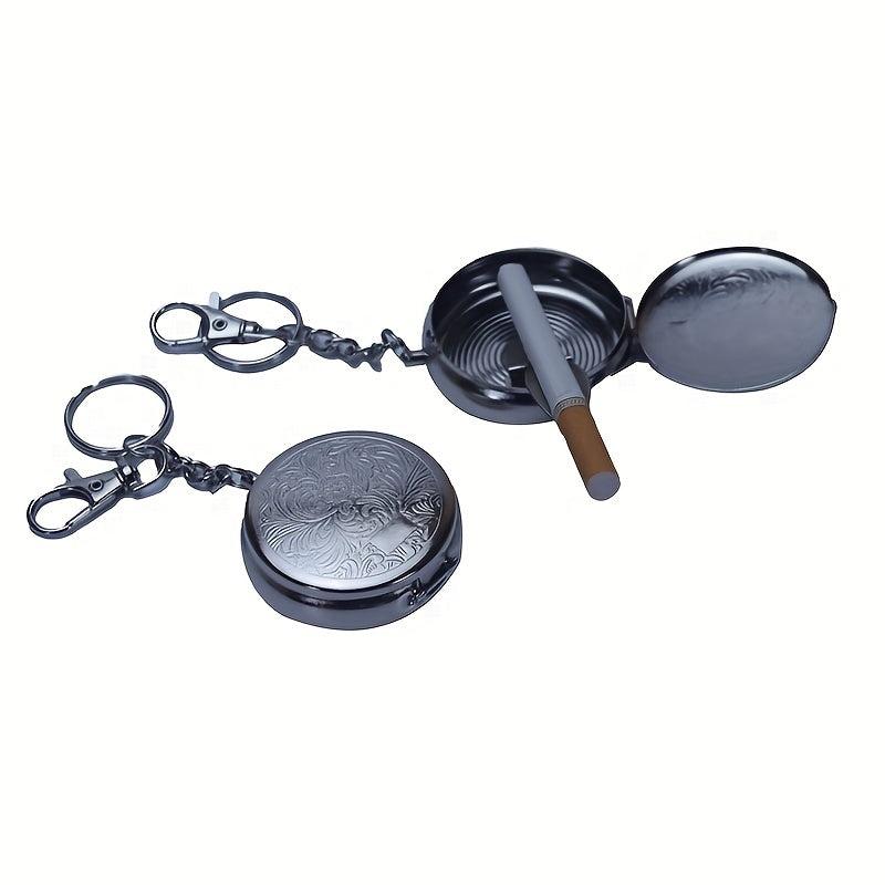 Metal Round Ashtray Press Type Automatic Flap Ashtray Home Hotel Bar Office Gift