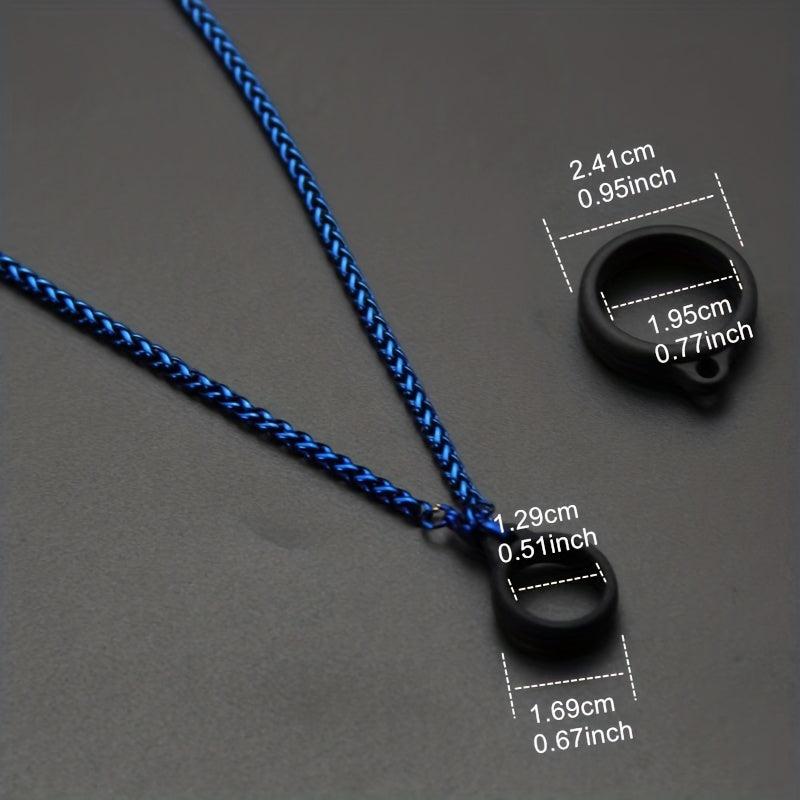 Stainless Steel Metal Snake Chain Lanyard w/ Silicone Hanging Rings