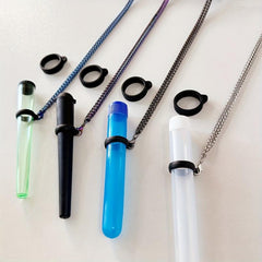 Stainless Steel Metal Snake Chain Lanyard w/ Silicone Hanging Rings