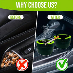 Portable Luminous Car Ashtray Self Extinguishing Ashtray Household Decor