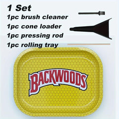 Creative Pattern Rolling Tray Set with Pressing Rod & Brush