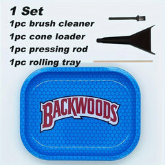 Creative Pattern Rolling Tray Set with Pressing Rod & Brush