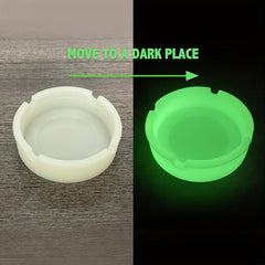 Luminous Silicone Ashtray Round & Fluorescent - Smoking Accessories