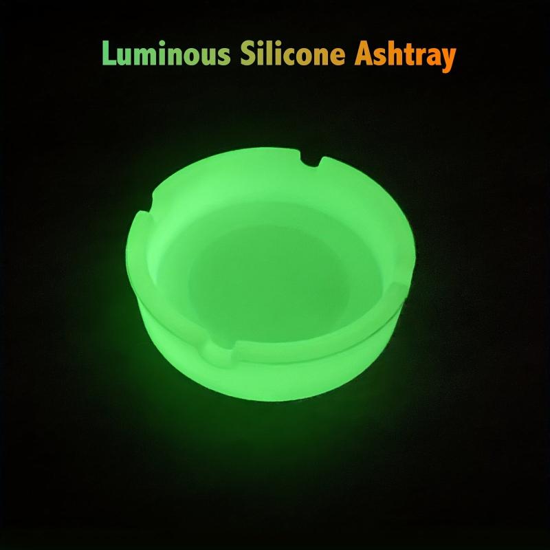 Luminous Silicone Ashtray Round & Fluorescent - Smoking Accessories