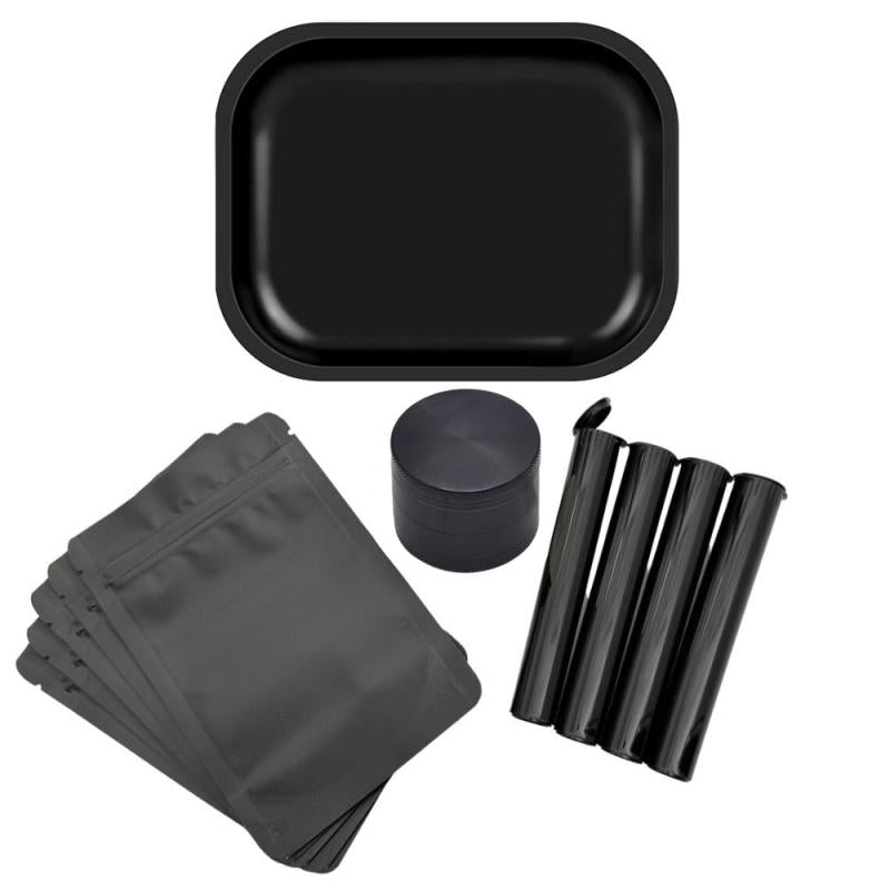 11pcs Rolling Tray Herb Grinder Mylar Bags Combo Household Gadget